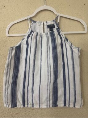 Polo by Ralph Lauren White and Blue Striped Halter Cami